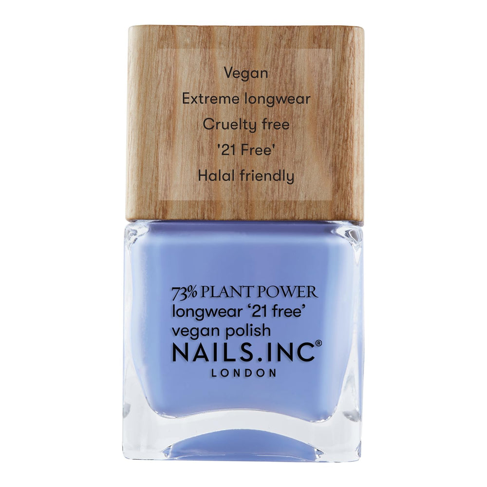 Nails Inc - GLOWING SOMEWHERE Plant Power Vegan Nail Polish - 73% Plant Based, 100% Vegan and Cruelty Free - Perfect Manicure, Sparkling Pearl - For Eco-Friendly Nail Art