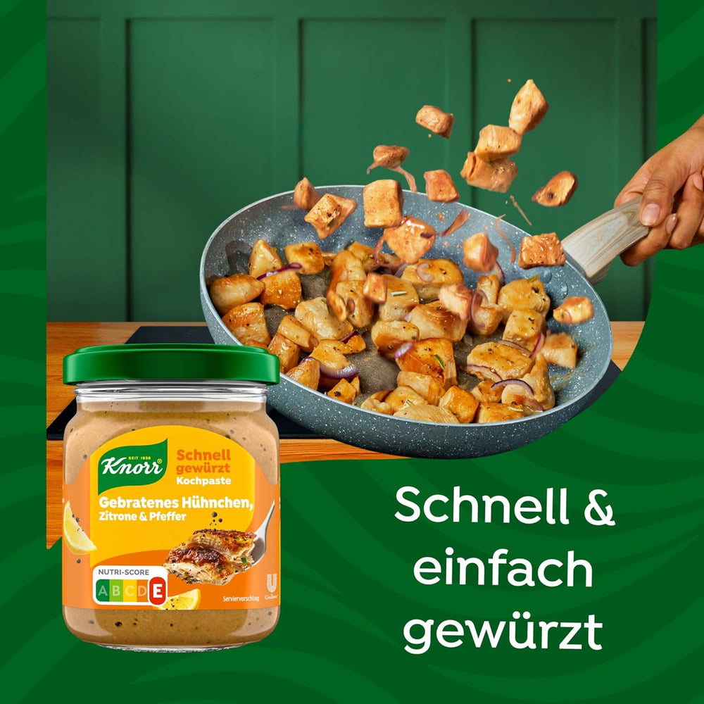 Knorr Schnell gewürzt Kochpaste Gebratenes Hühnchen, Zitrone & Pfeffer einfach & schnell für einen besonders intensiveven, geballten Gesmack 165 g