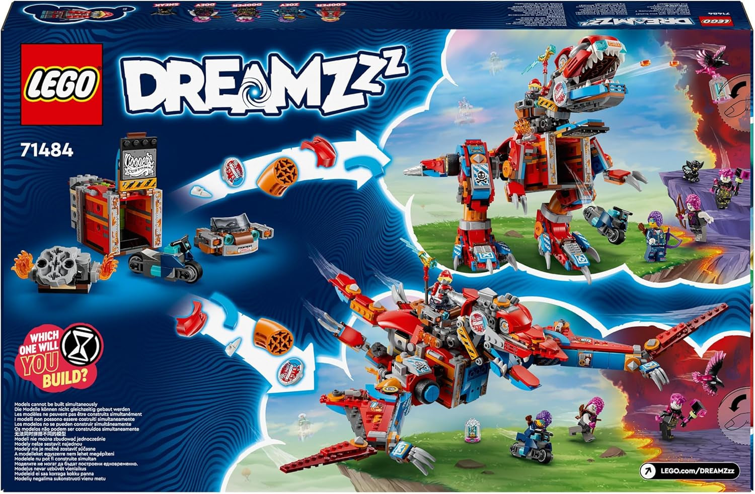 LEGO Dreamzzz 2-In-1 Coopers Dino-Mech C-Rex Toy Pterodactyl T.Rex Action Figure for Boys and Girls Creative Toy Adventure Set Gift for Children 9 Years Old 71484 Building Sets Beuche den LEGO-Store