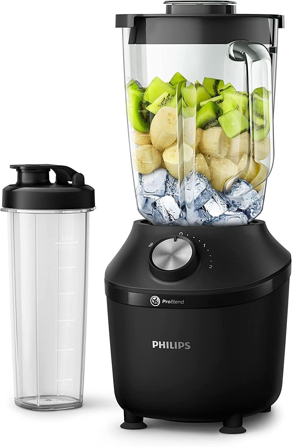 Philips Standmixer Und Smoothie Maker – 600W, 2-Liter-Becher, Homeid-App, 2 Geschwindigkeitsstufen + Impulsfunktion, Problend, Ice-Crush-Funktion (HR2291/41) Bucatarie Naty Shop 600 Watt