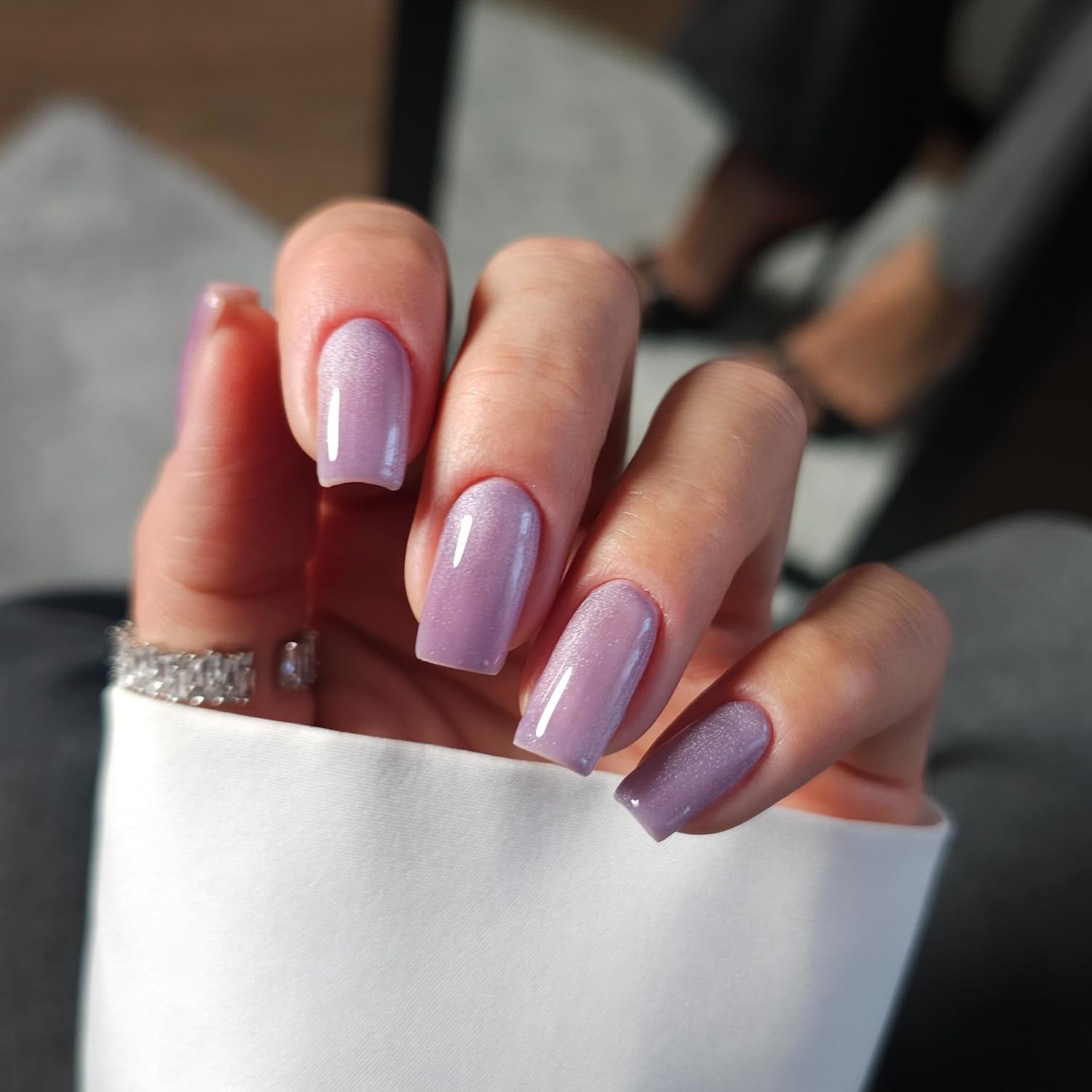 Semilac UV Nail Polish 664 Lilac Gloss 7 ml – Cat Eye Effect, Unique Reflections with Magnetic Tool – Gloss Gala Collection