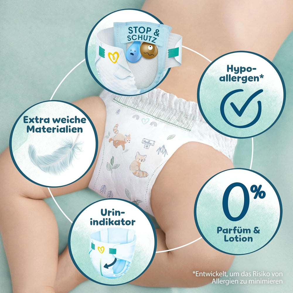 Pampers Harmony diapers size 1, 180 diapers, 2kg-5kg, gentle skin protection with 100% Pampers protection