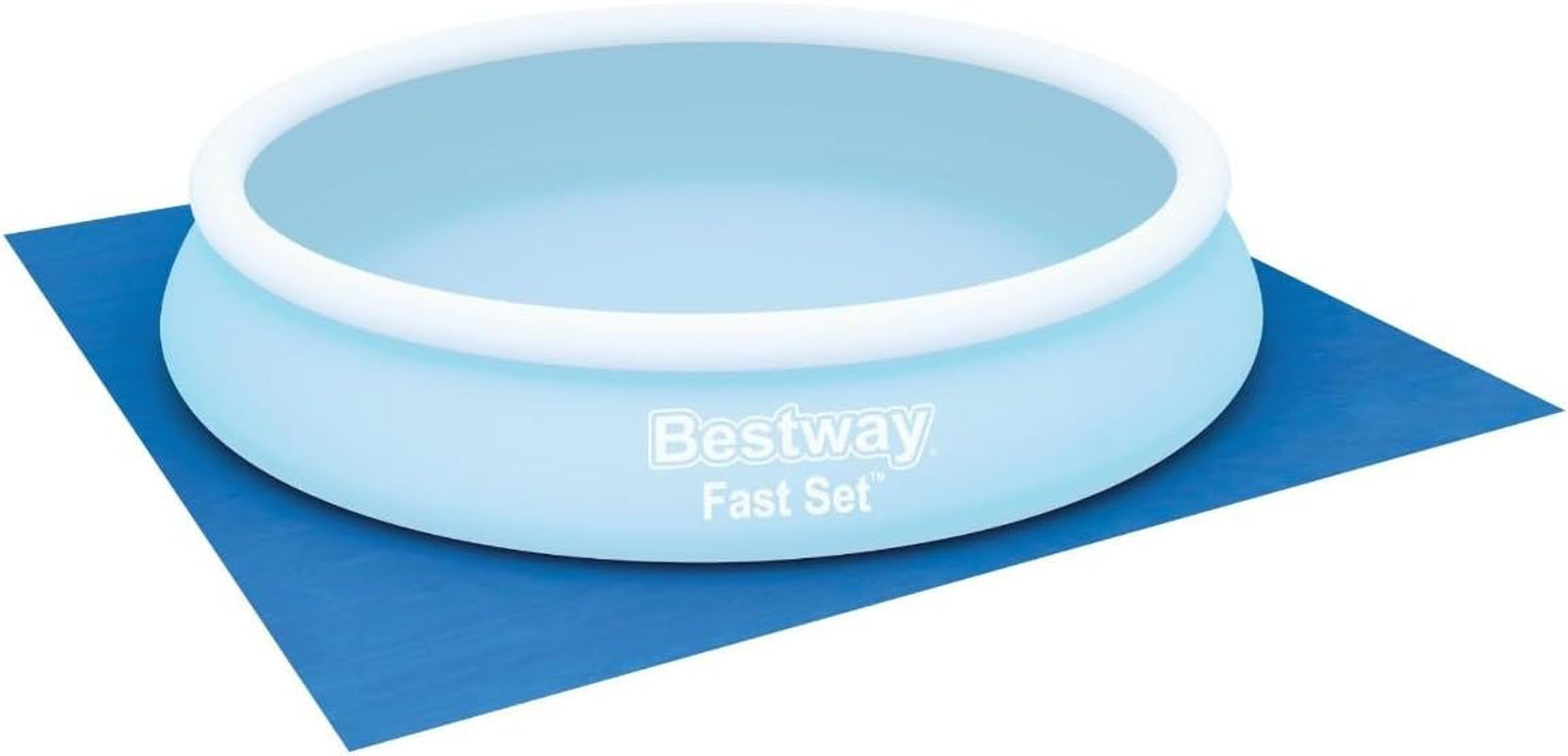 Bestway Folie de sol din PE 396 x 396 cm, albastră, pătrată
