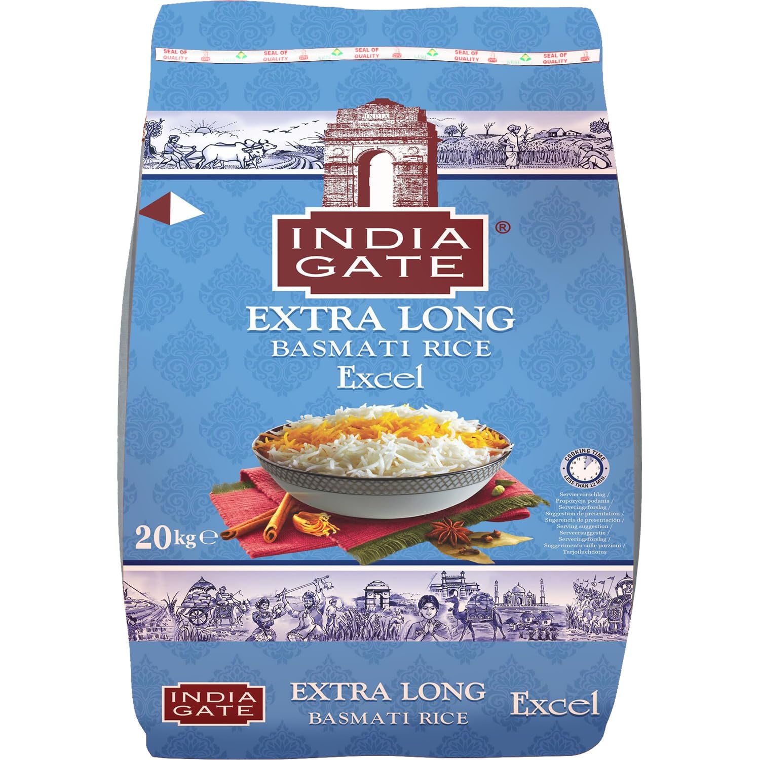 INDIA GATE Premium Basmati Rice – Long grain fine, aromatic rice from India, fine long grain (1 x 5 kg)