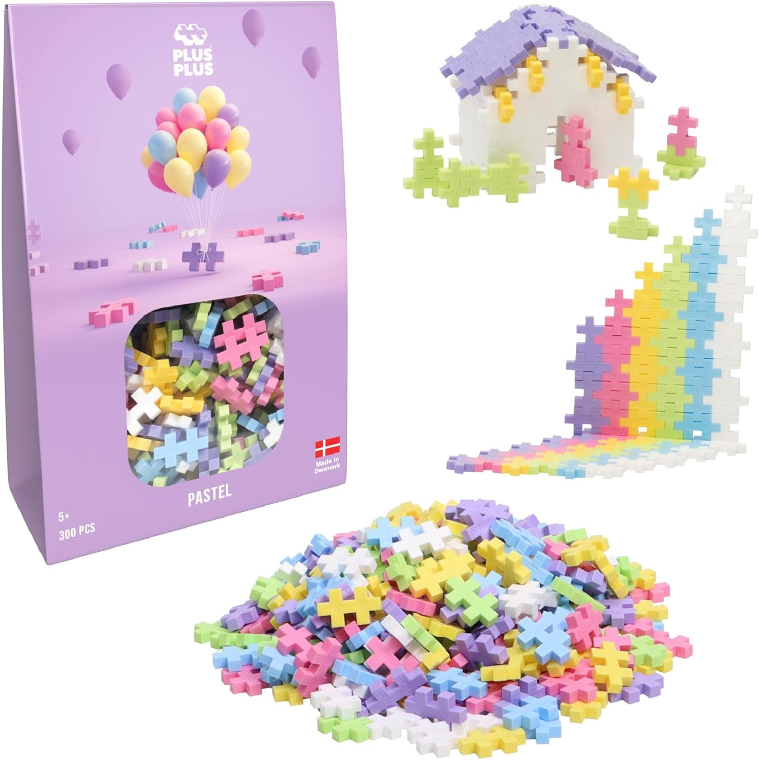 Plus-Plus 9604262 Geniales Konstruktionsspielzeug, Regenbogen, Kreativ-Bausteine Tube, 240 Teile