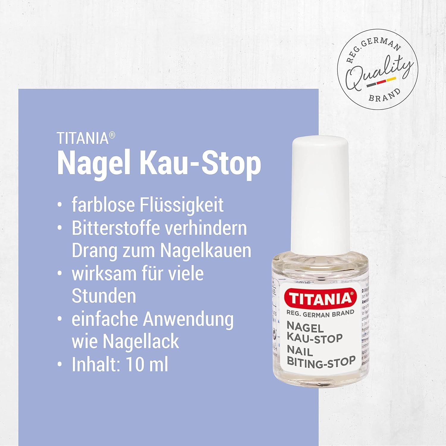 TITANIA Oja anti-roșare (10ml) • Oja împotriva roderii unghiilor • Prevenirea roderii unghiilor • Protecție împotriva roderii unghiilor de la mâini • Prevenirea roderii unghiilor de la mâini