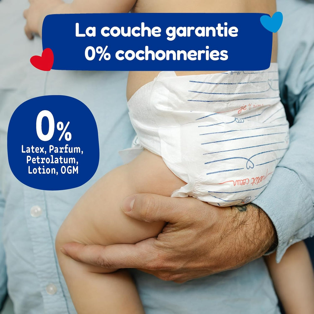 Diapers size 4+ (9-20 kg) - healthy and highly absorbent - 12 hour leak proof - no unwanted substances - made in France - affordable price - 126 disposable diapers