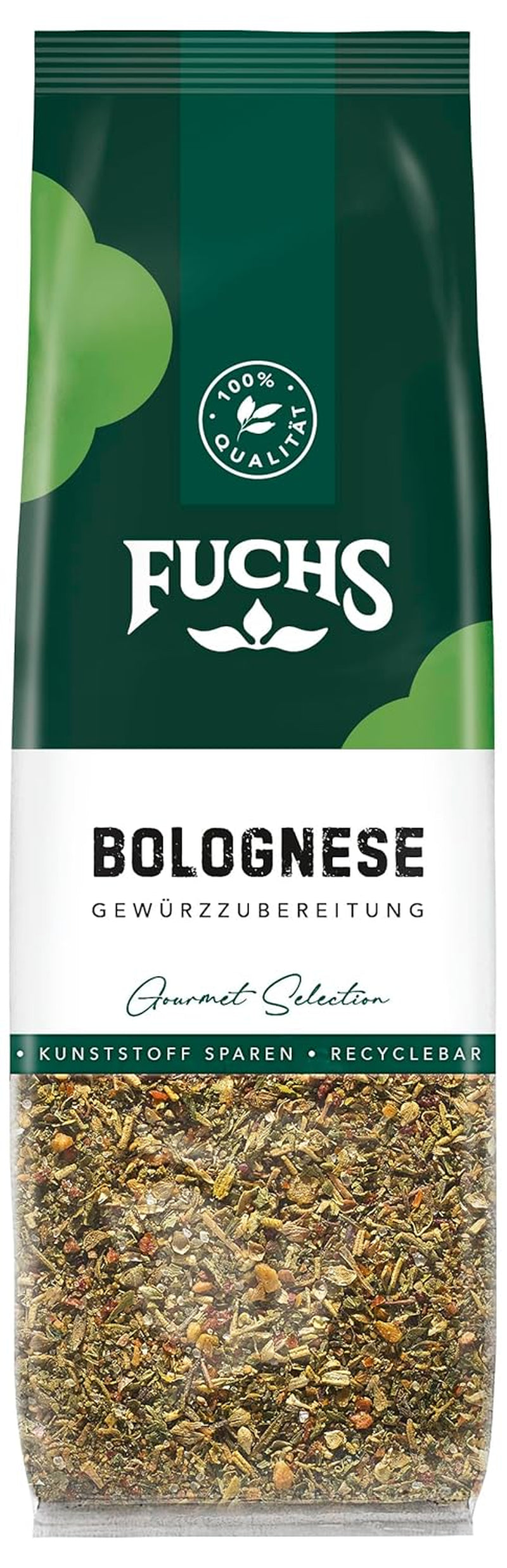 Fuchs Gewürze – Bolognese Gewürzzubereitung in recyclable Nachfüllbeutel, Gewürzmischung mit Italianen Kräutern, für Spaghetti- und weitere Pasta-Saucen - 50 g