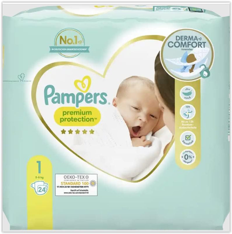 Pampers diapers for babies size 0 (1.5-2.5 kg) premium protection, 24 pieces, comfort and protection Pampers Softest
