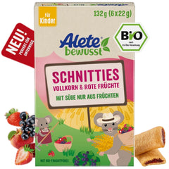 Alete Bio Schnitties, whole grains and red fruits 6 x 22 g Mother and Child Naty Shop