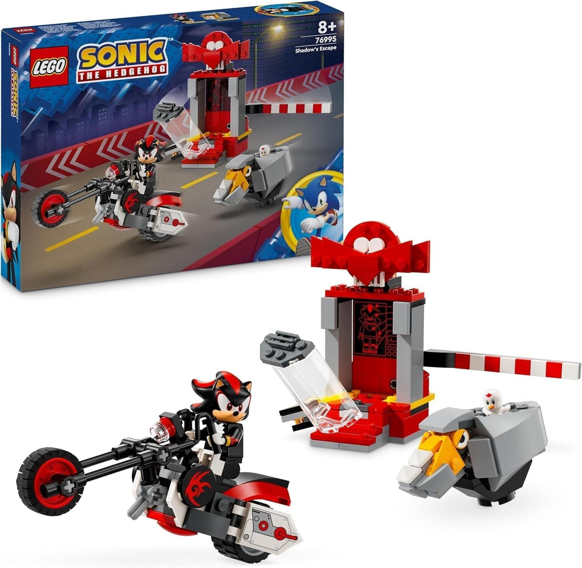 LEGO Sonic the Hedgehog Shadow the Hedgehog Escape Toy Motorcycle and Video Game Figure Set Gamer and Fan Gift for 8 Years Old Boys and Girls Fan Item 76995 Building Sets Besuche den LEGO-Store Default Title