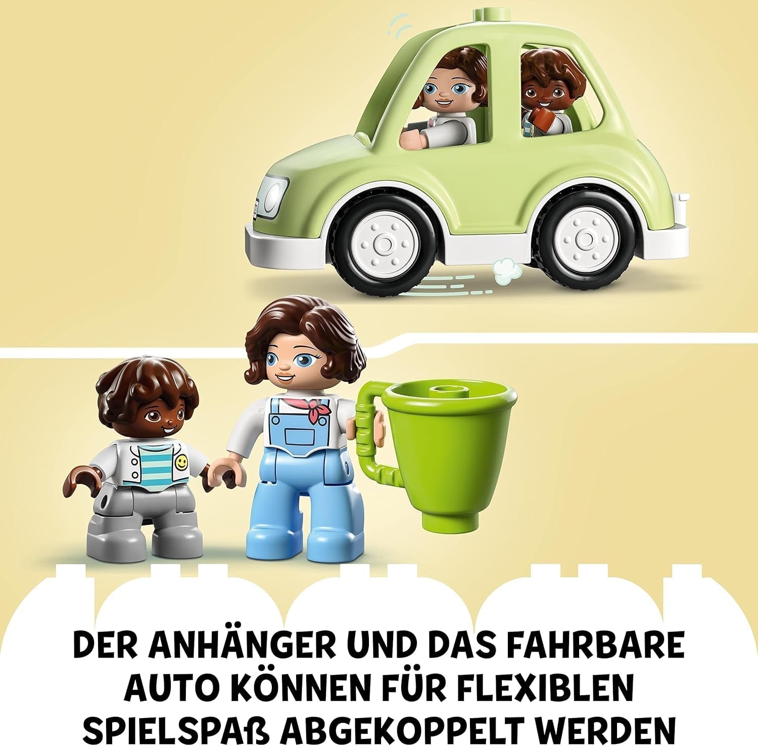 LEGO 10986 DUPLO At Home On Wheels, toy car with large bricks, figures and toy car for boys and girls from 2 years old, develops fine motor skills Building sets Besuche den LEGO-Store