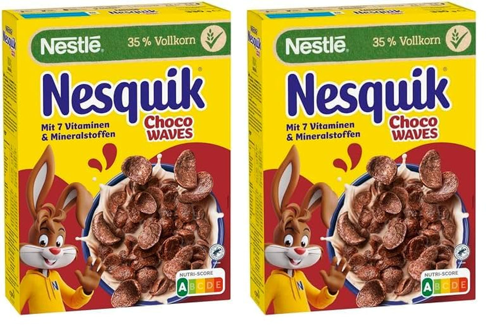 Nestlé Choco Waves, crunchy wave-shaped chocolate breakfast (33% whole grain content), 1 pack (1 x 330g)