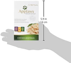 Applaws Premium Natural Pisici Hrană Umedă, Selecție de Pui în Supă 70g Pliculețe Porționate (12x70g)