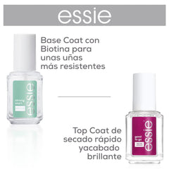Set de ojă Essie Routine Nail Care Duo, cu bază Strong Start și top coat Good to Go. Set de ojă profesională pentru unghii mai puternice și mai sănătoase și un finisaj lucios, de lungă durată.
