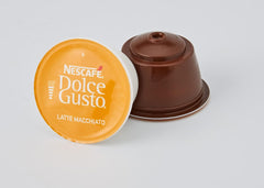 NESCAFÉ Dolce Gusto Latte Macchiato Vorratsbox 90 Kaffeekapseln (Aromatischer Espresso & Latte Macchiato Caramel