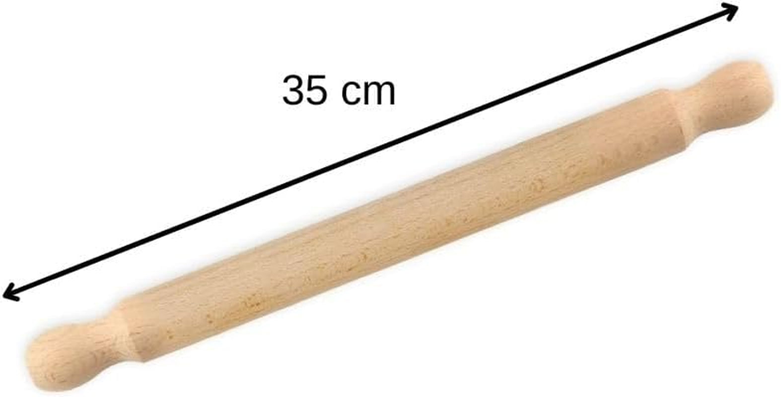 Zenker Rollholz aus Buchenholz, 350 x 30 x 30 mm – Perfekt für Teige und Fondant, FSC-zertifiziert, mit praktische Manschette, Braun