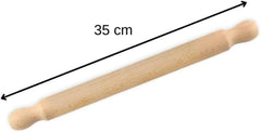 Zenker Rollholz aus Buchenholz, 350 x 30 x 30 mm – Perfekt für Teige und Fondant, FSC-zertifiziert, mit praktische Manschette, Braun