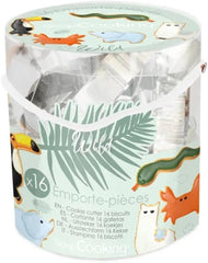 ScrapCooking - Set de 16 forme de biscuiți cu animale - Forme de biscuiți - 16 piese - Lamă, Vulpe, Veveriță, Elefant, Broască țestoasă, Urs, Dinozaur - Forme de copt din oțel inoxidabil - 2028