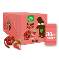 BEAR fruit rolls with strawberries, 100% natural ingredients, 30 x 20 grams Dehydrated products Naty Shop Strawberries