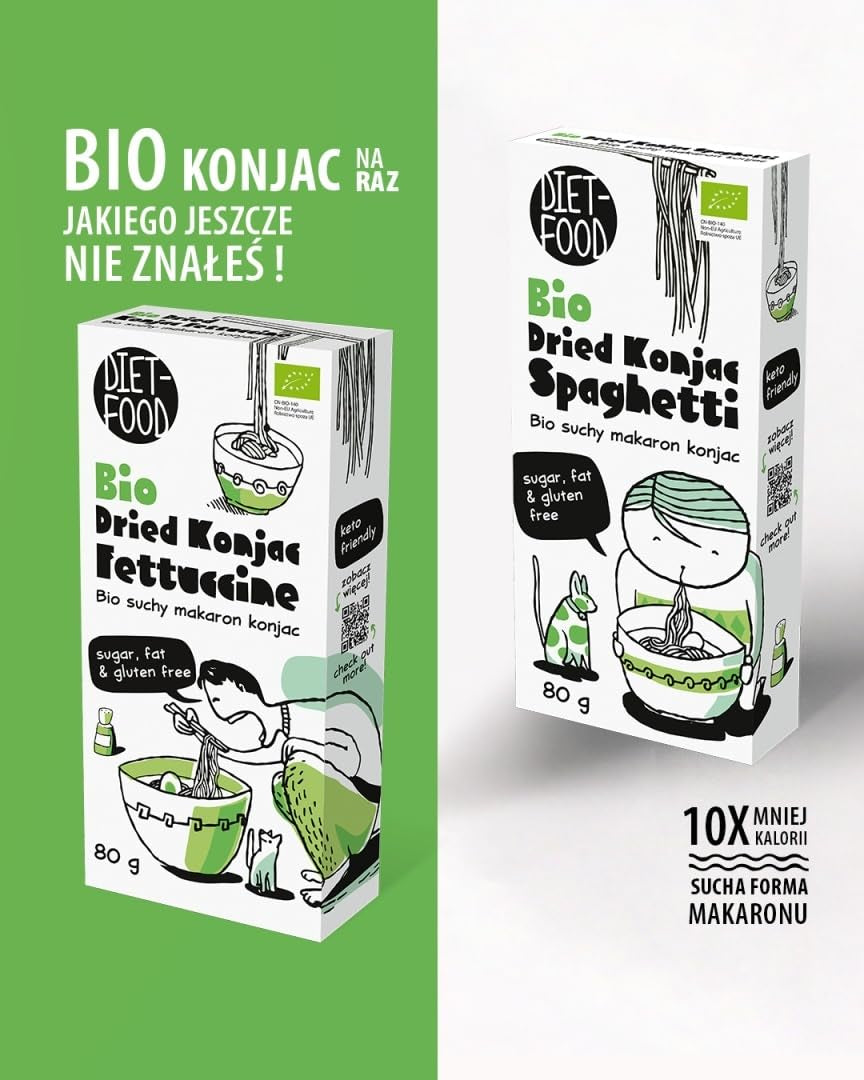 Fettuccine Konjac Shirataki Organic 80g - Low calorie and low carb, gluten free, low carb, suitable for keto diets, with tapioca flour