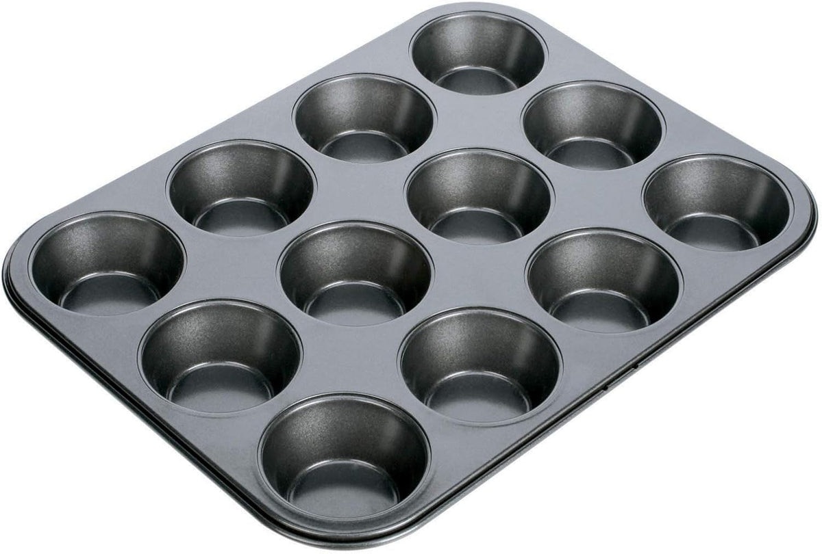 Backform, Schwarz, 26.5 X 18 X 3 Cm Molds and baking trays Naty Shop 12 Muffins