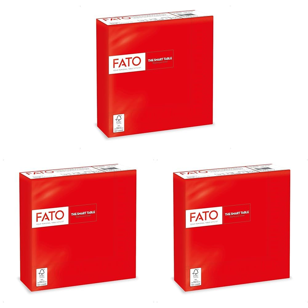 - Șervețele de hârtie de unică folosință, ideale pentru prânzuri informale și bufete, pachet de 50 de șervețele, dimensiune 33X33, 4 pliate, 2 straturi, roșu, 100% hârtie din celuloză pură, certificat Fsc