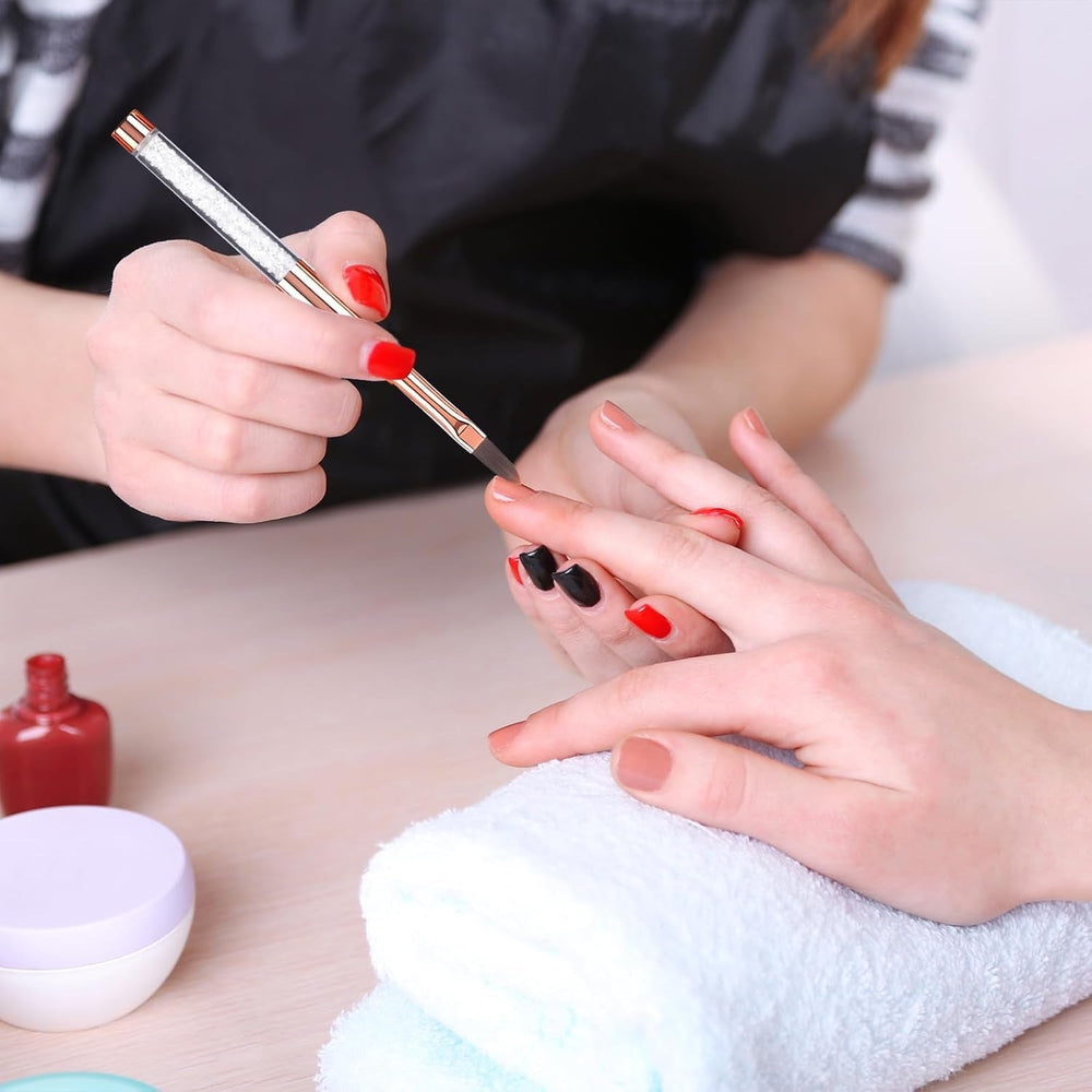 6 bucăți de pensule de unghii cu capac pentru unghii, gel UV, acrilic, pensulă de unghii, pensulă pentru gel de unghii, set de pensule parțiale pentru arta unghiilor