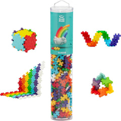 Plus-Plus 9604262 Geniales Konstruktionsspielzeug, Regenbogen, Kreativ-Bausteine Tube, 240 Teile