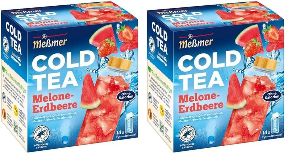 Meßmer Cold Tea Trinkpause Zmeură | Ceai de fructe, aromatizat natural, cu gust de zmeură | Ediție limitată | Pentru infuzie rece | 14 pliculețe piramidale