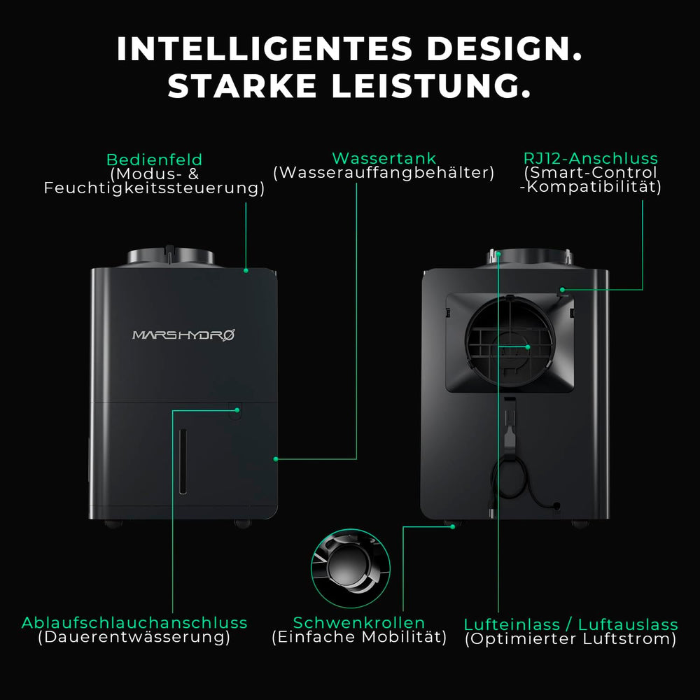 MARS HYDRO Dehumidifier, 12L/day, Automatic Defrost, Timer Function, Room Dehumidifier for Grow Tents, Basements and Plants, 1.2L Water Tank