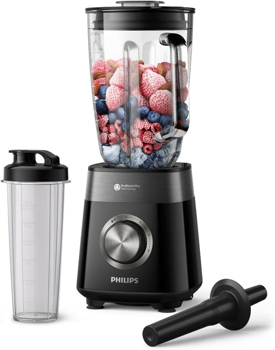Philips Standmixer Und Smoothie Maker – 600W, 2-Liter-Becher, Homeid-App, 2 Geschwindigkeitsstufen + Impulsfunktion, Problend, Ice-Crush-Funktion (HR2291/41) Kitchen Naty Shop 1200 Watt