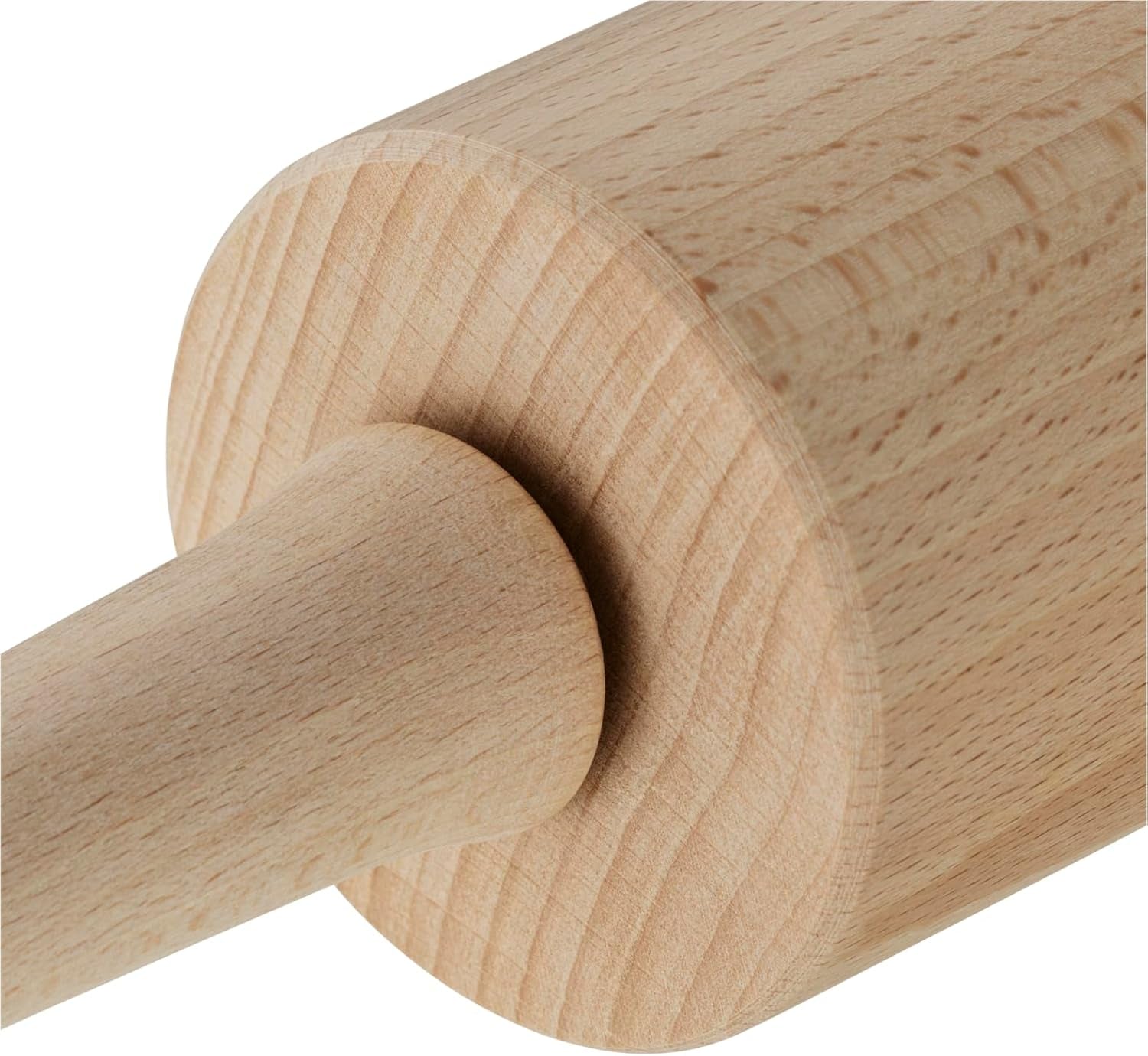 Original Kaiser Classic Nudelholz 47 x 6.5 cm, Teigroller, Wellholz, Buchenholz, Leichtlauf-Gleitlager, breite Ausrollfläche, Beige