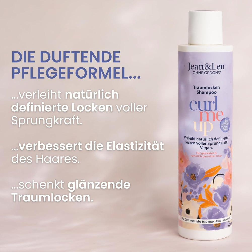 Jean & Len Dream Curls Shampoo Rice Water & Açai Berry, for curly and wavy hair, 300 ml Jean & Len