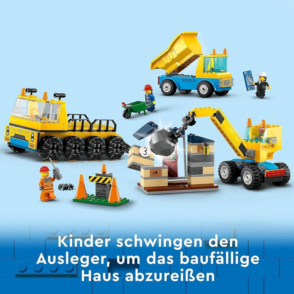 LEGO 60391 City Construction Vehicles and Wrecking Ball Crane, Excavator, Dump Truck and Transport Vehicles Toy, Educational Toy for Children 4 Years and Up Building Sets Besuche den LEGO-Store