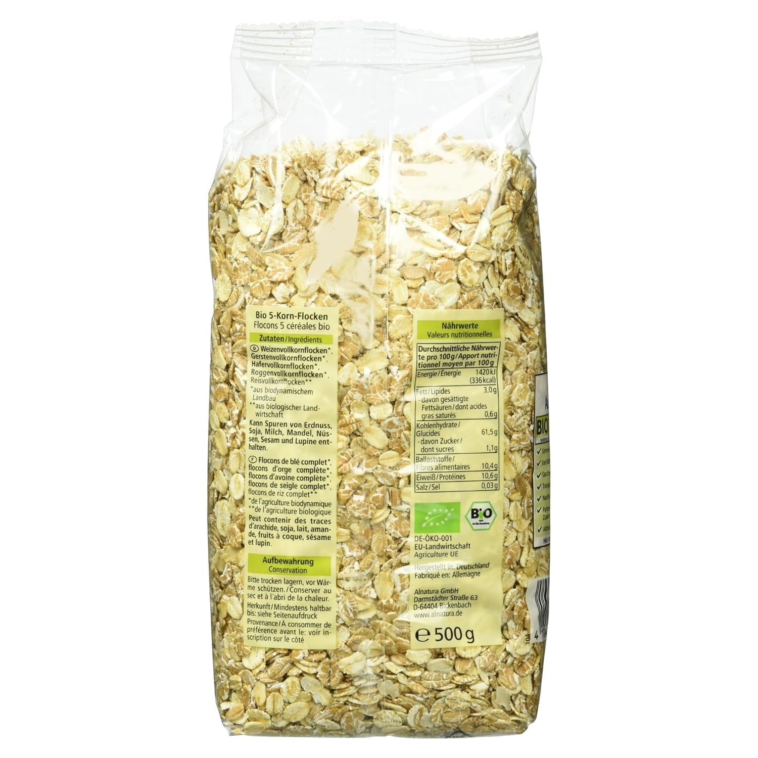 Bio 5-Kornflocken, 500G Cereals Naty Shop