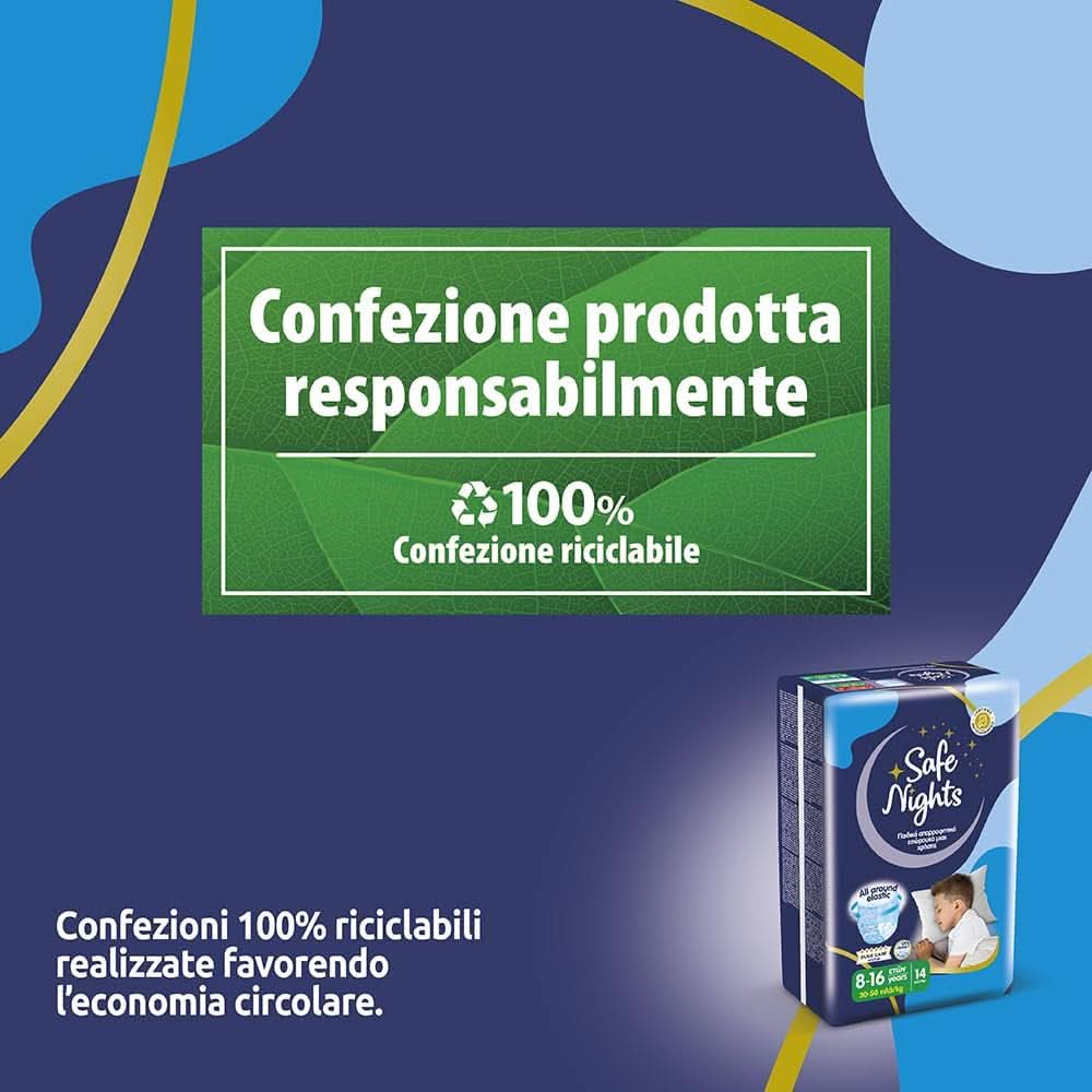 Safe Nights Boy, scutece pentru noapte, diverse marimi Mama si Copilul Naty Shop