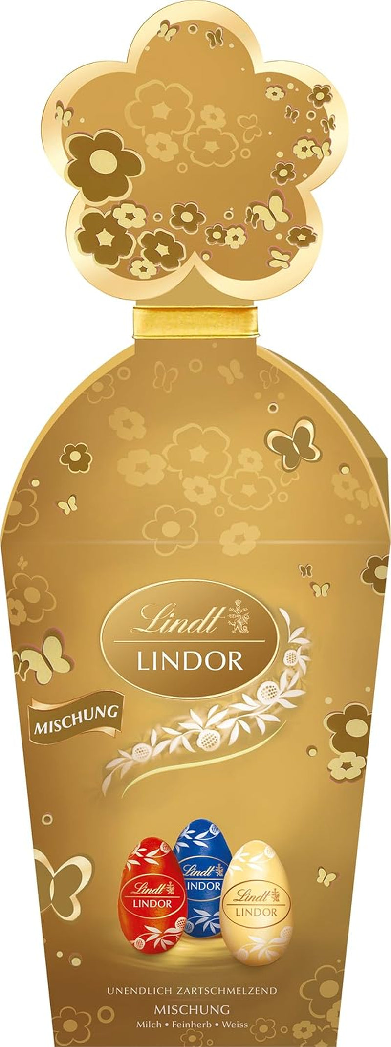 Easter Mix Lindt Chocolate LINDOR | Box 144g | LINDOR eggs that melt in your mouth in three variants: Milk chocolate, Dark chocolate, Hazelnut | Easter Chocolate | Gift of chocolate | 1 pack