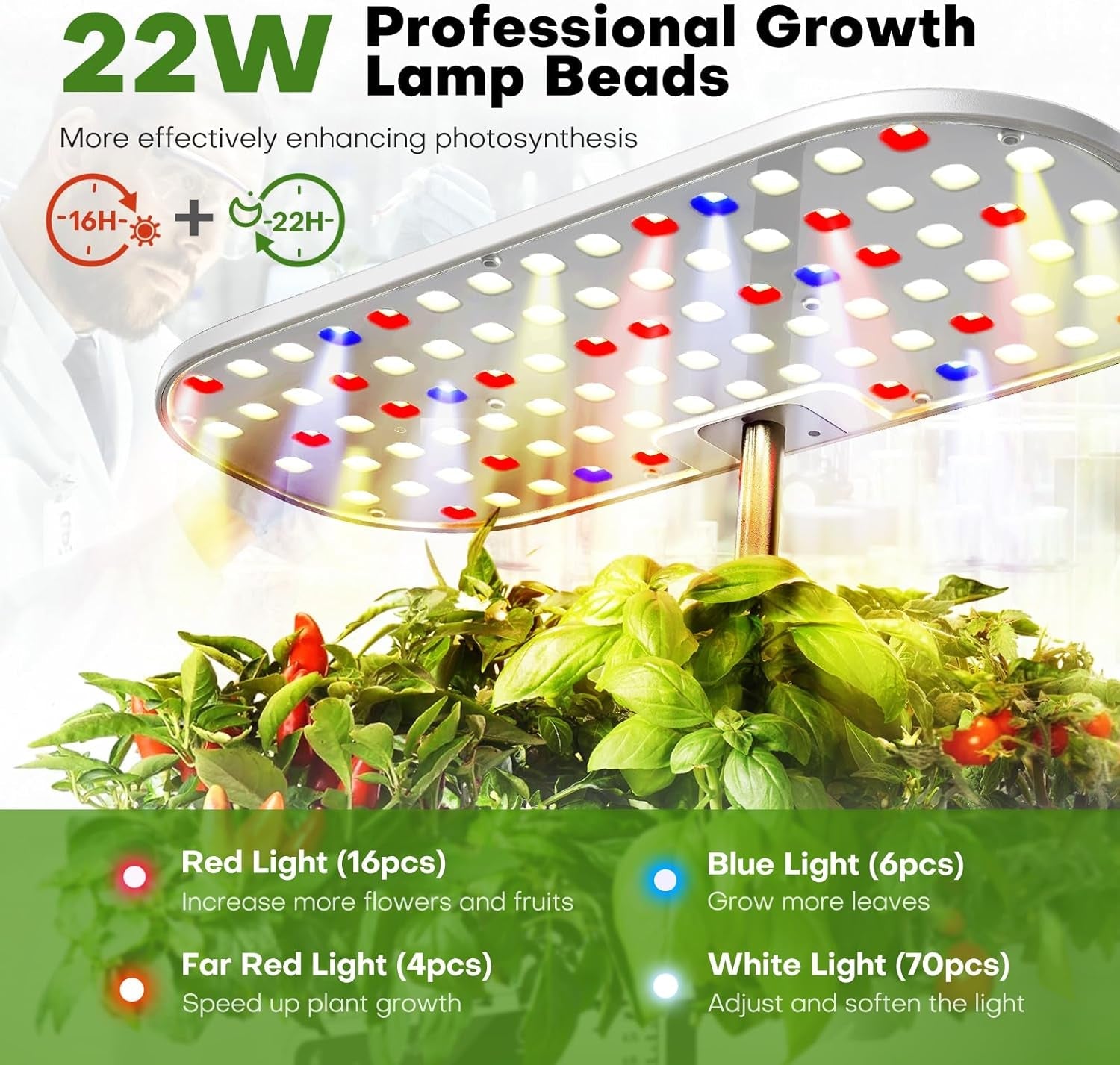 Kit sistem de creștere hidroponică pentru grădină de plante aromatice interioare cu lumină de creștere