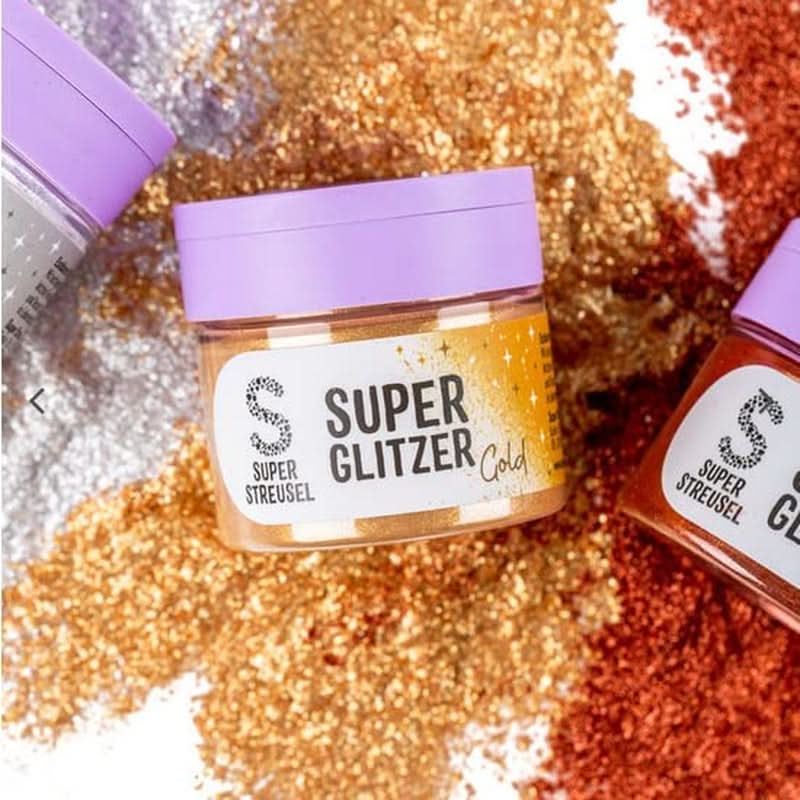 Super Streusel, Super Glitter Powder Gold, glitter powder, gold, 10 grams Glitter Naty Shop