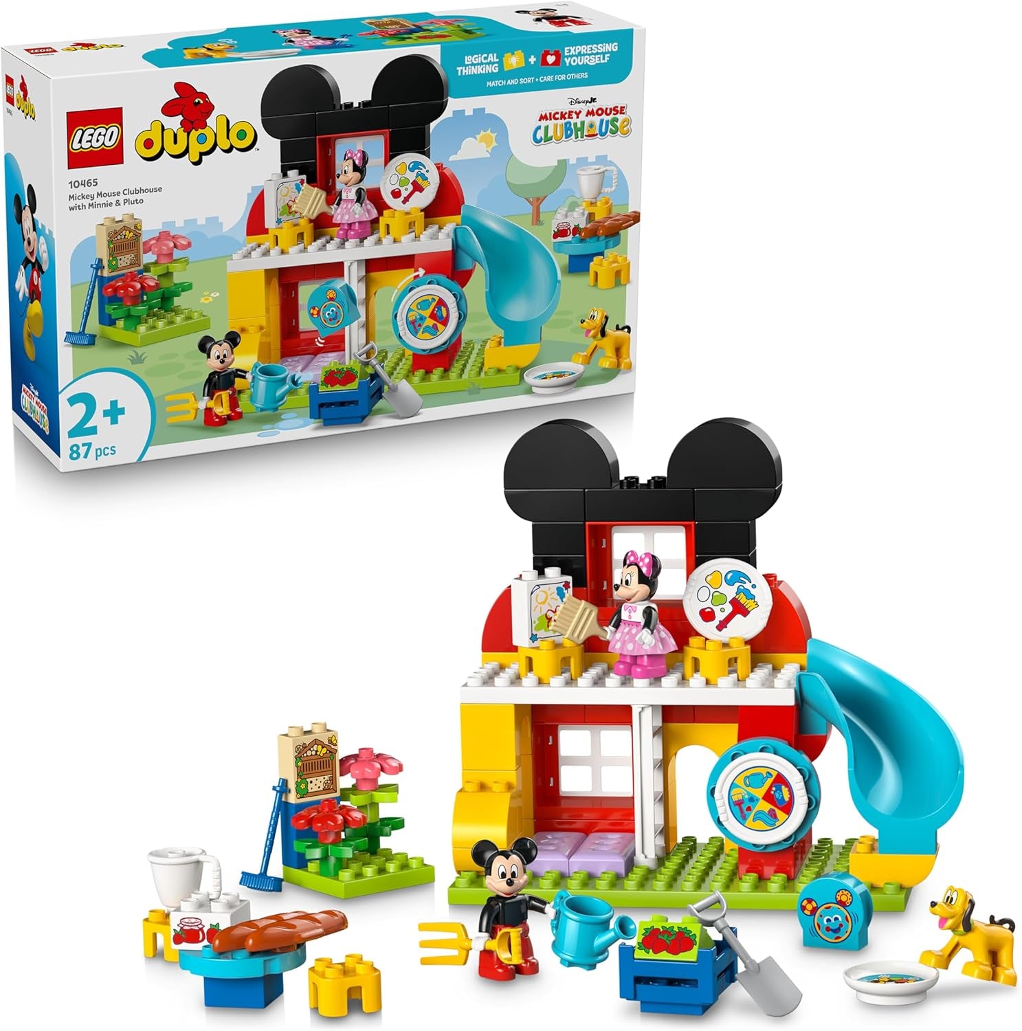 LEGO DUPLO | Micky Maus Wunderhaus mit Minnie und Pluto - Pädagogisches Finemotorik Spielzeug für Kleinkinder - inkl. 3 Figuren & Toodles - Geschenk für Jungen & Mädchen ab 2 Jahren - 10465