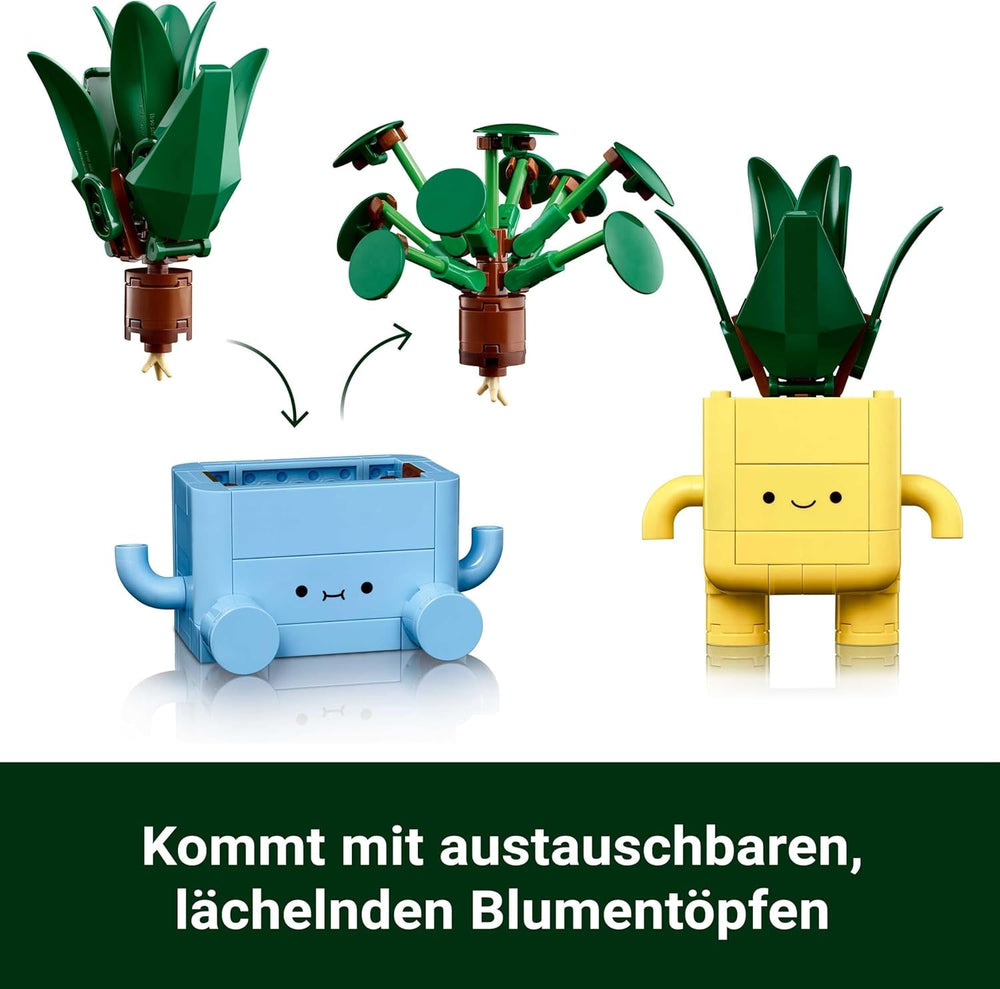 LEGO Botanicals Happy Plants - DIY set for children with 2 artificial flowers and 2 colorful flowerpots with cartoon faces - Gift idea for girls from 9 years - 10349 Besuche building sets den LEGO-Store