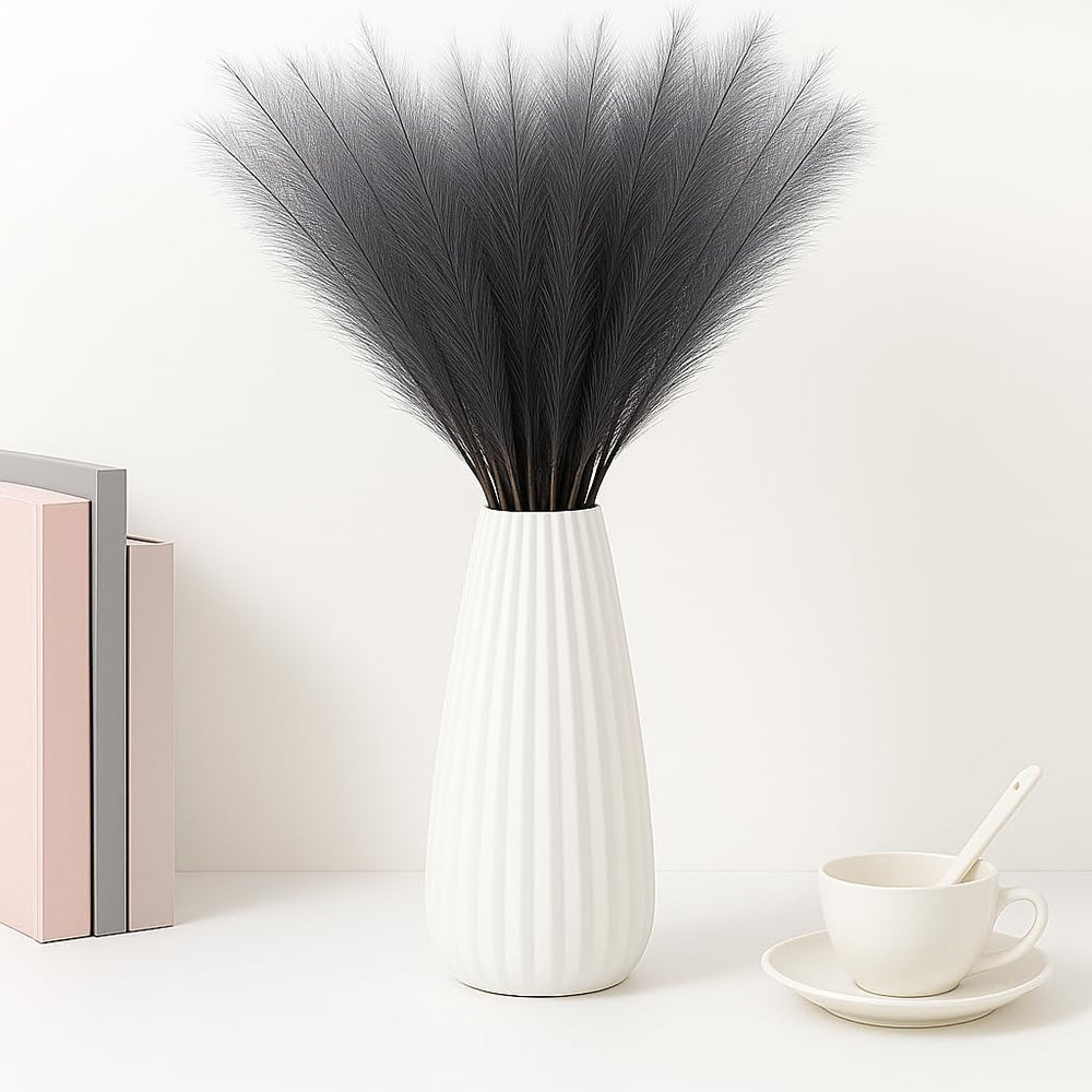 Künstliches Pampas-Gras Für Inneneinrichtung: 30 Stück Grau 55 Cm - Künstliche Pflanzen Wie Real & Keine Wartung - Wohnzimmer, Getrocknete Blumen Für Schlafzimmer, Hochzeit, Tisch, Boho Dekoration