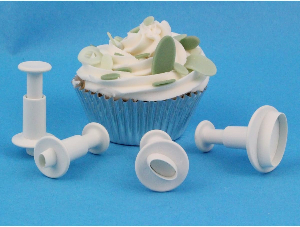 MO154 Forme ovale de embosat, format mic, mediu, extra-mare, plastic, alb, 9 x 2 x 9 cm