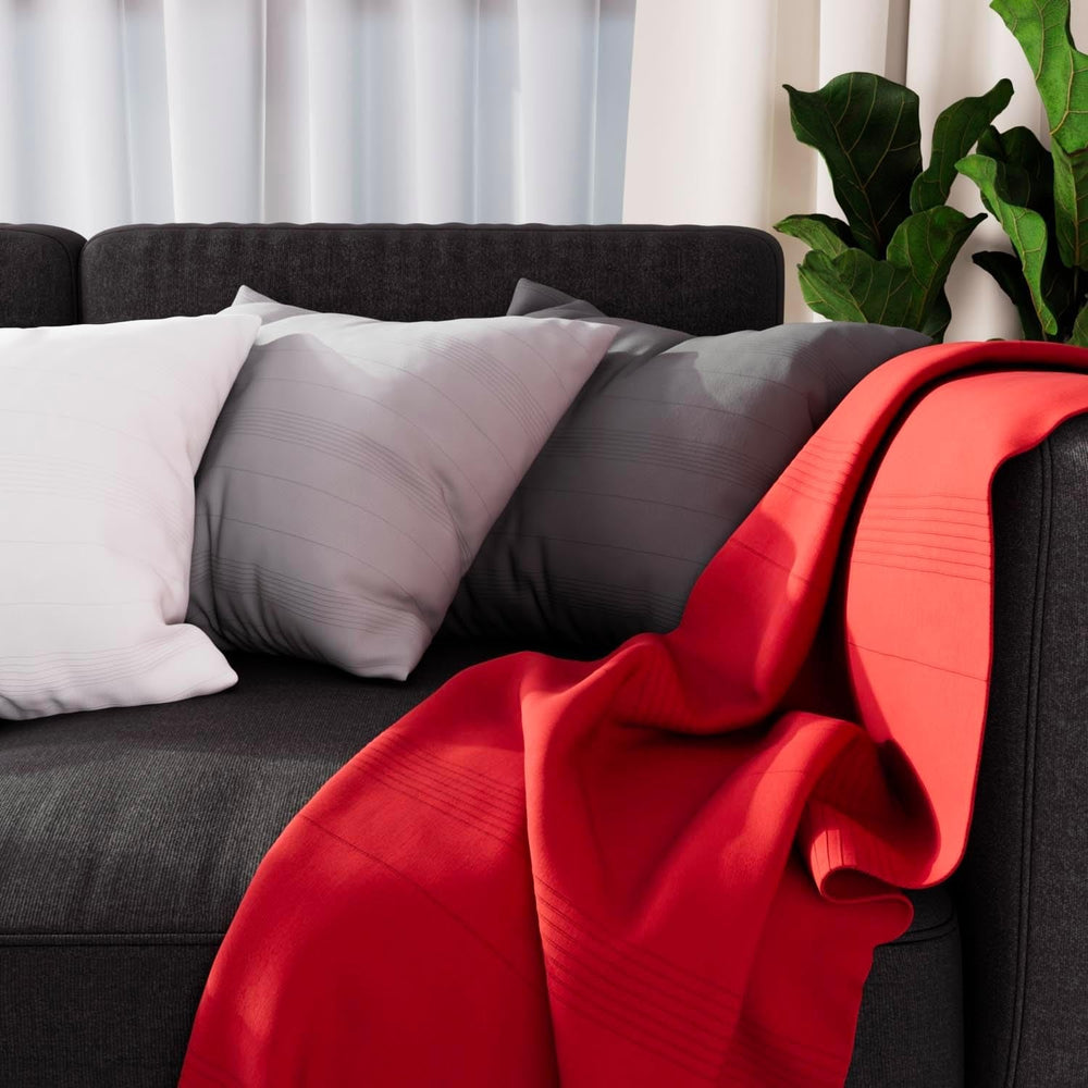 Soleil D'Ocre Adele Plaid, thrown by the armchair, Polycoton, Grey, 140 X 200 Cm Beds and Blankets Besuche den Soleil d'ocre-Store Red 140 X 200 Cm