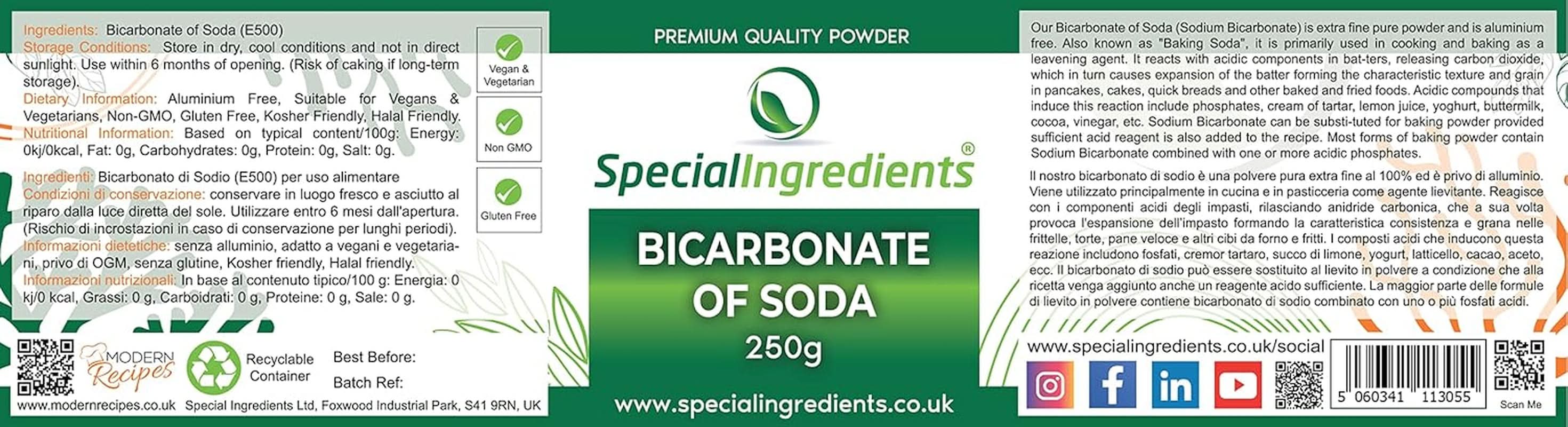 Special Ingredients Natriumbikarbonat - Premium Qualität Extra Fine Powder, Vegan, Gvo-Frei, Glutenfrei - Recycelbarer Behälter Kitchen Naty Shop