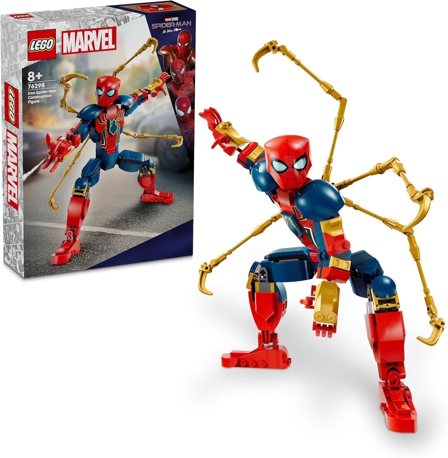 Figurină de construcție LEGO Marvel Iron Spider-Man, jucărie de acțiune cu supereroi pentru copii cu vârsta peste 8 ani, băieți și fete, set cu armură, model construibil, idee de cadou Avengers pentru fanii filmelor Marvel 76298 Seturi de constructie Besuche den LEGO-Store Titlu implicit