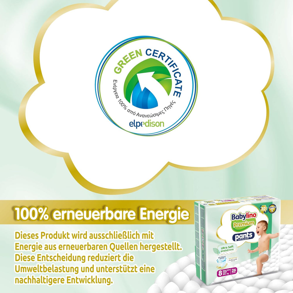 Premium Pants Size 8 with Ultra-Soft Filter, XXL (20+ kg), 26 pieces