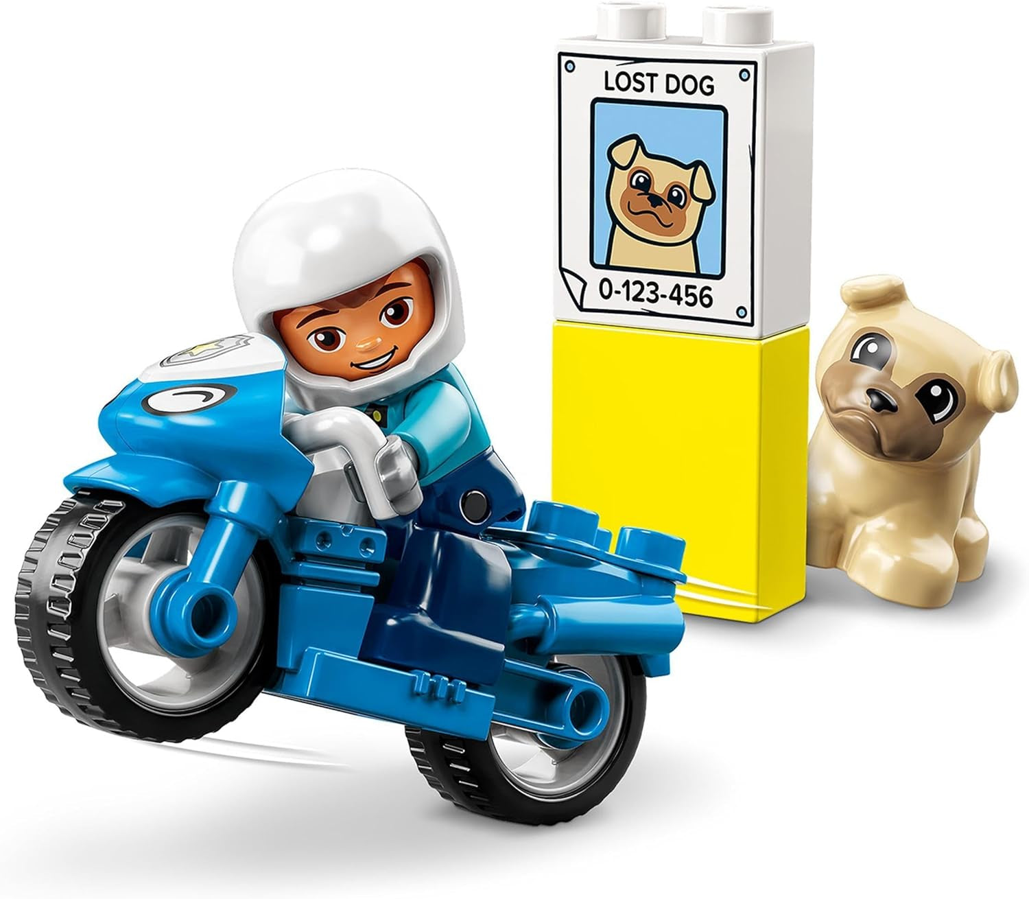 LEGO 10967 DUPLO police motorcycle, Police toy for toddlers from 2 years old, Ideal toy for motor skills for babies, Toy motorcycle Building sets Besuche den LEGO-Store