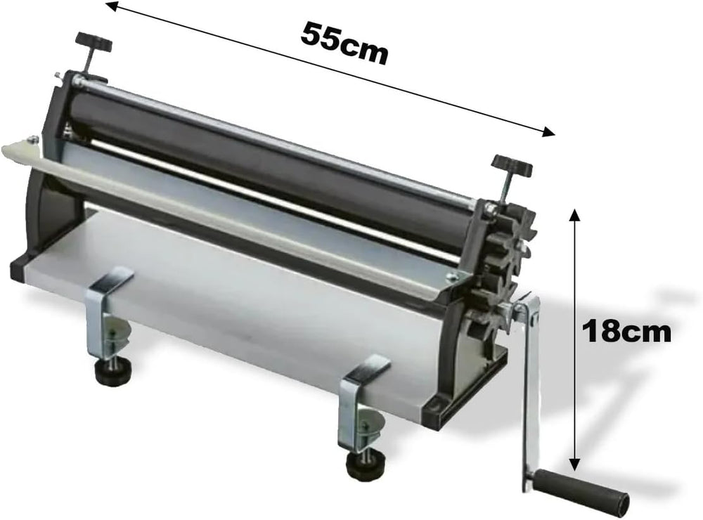 DKN Pizza Dough Roll Machine with Hand Crank, 48.8 cm, Noodle Machine, Teigfolie with Anti-Haft Rolls and Dicken Control – Construction aus massive Stahl und Aluminium